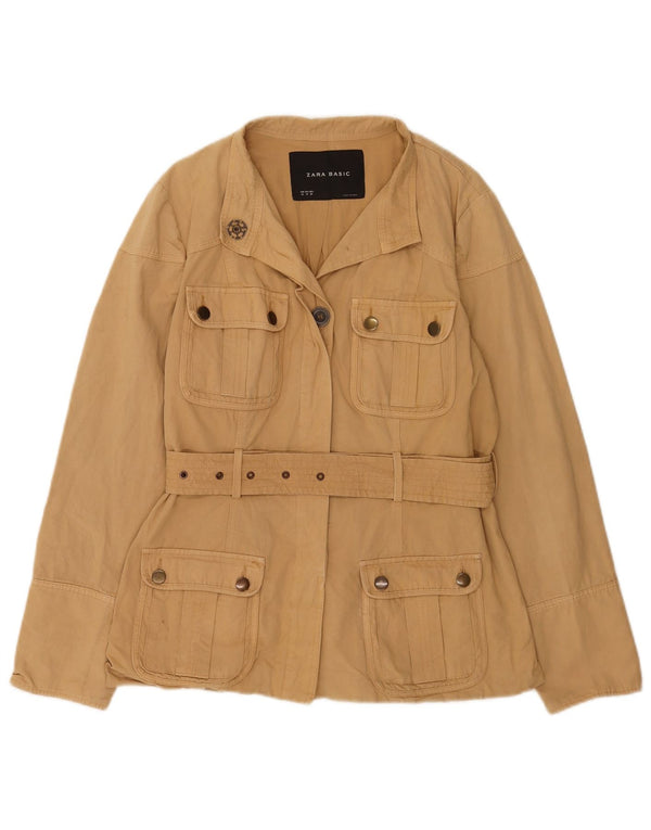Zara Veste utilitaire femme EU 42 Grand coton beige