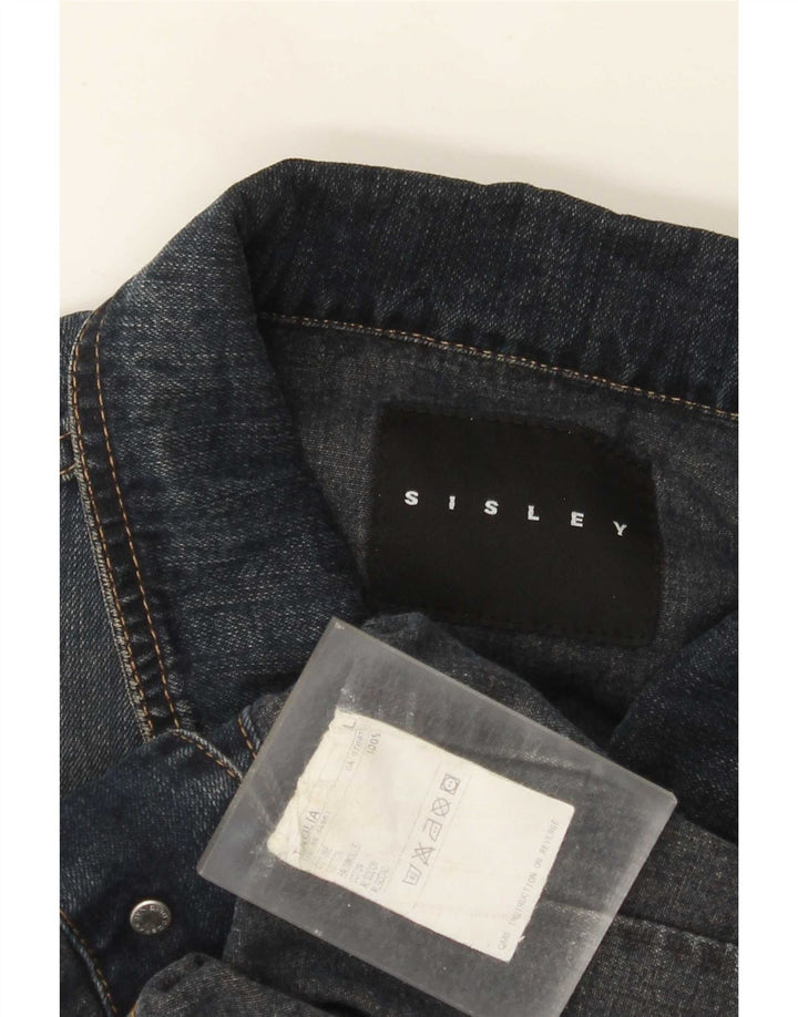 Sisley Veste en Jean Homme UK 40 Large Bleu Coton