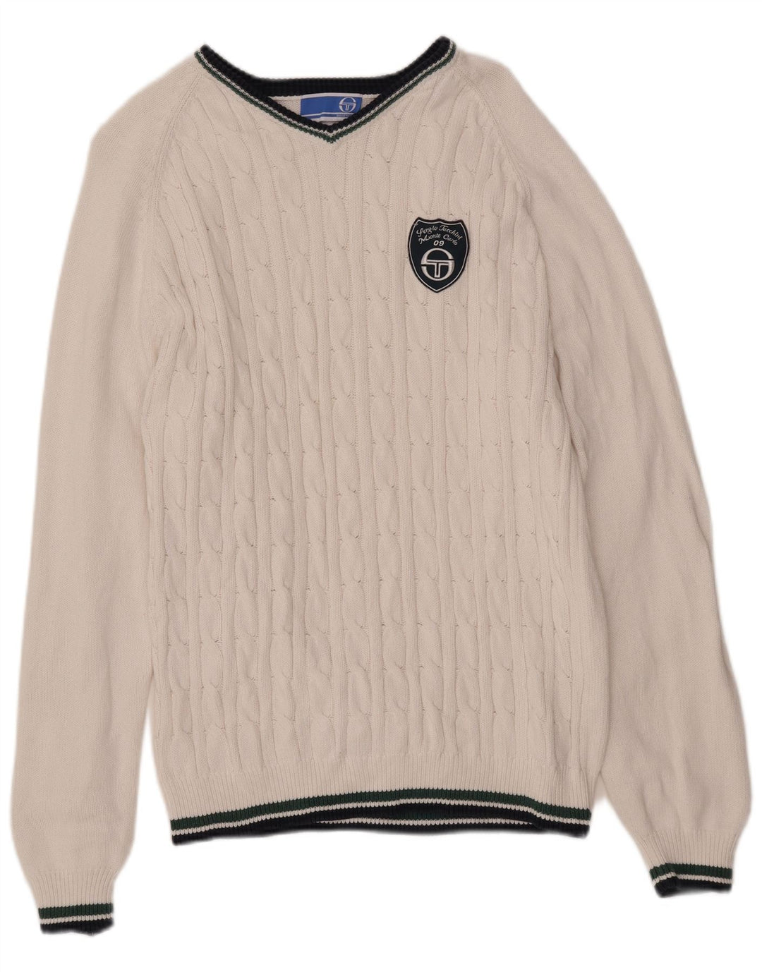 Sergio Tacchini Pull Col V Homme XL Coton Blanc