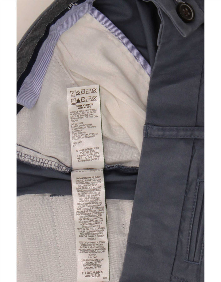 Marks & Spencer Short Chino Homme W38 XL Bleu Coton