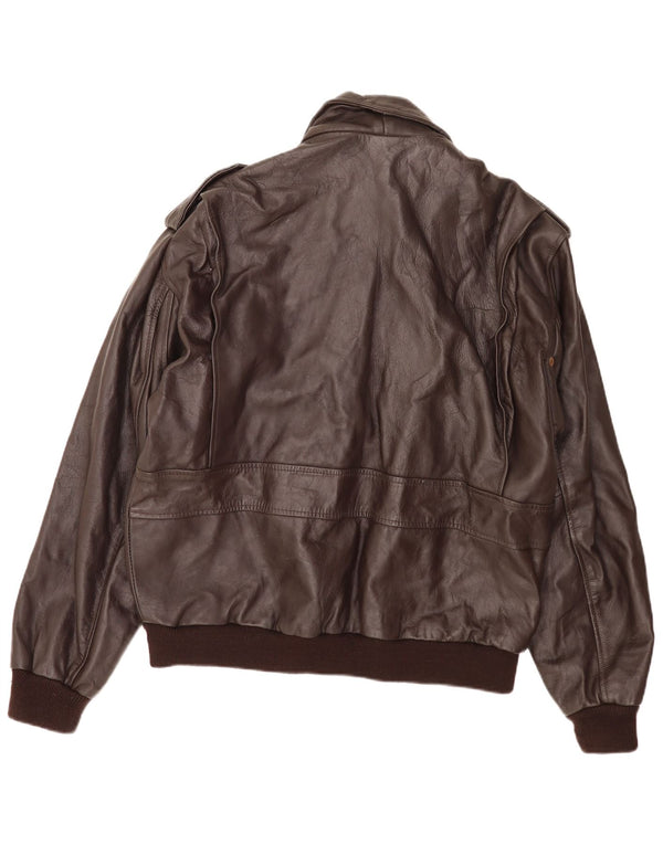 Bomb Boogie Veste d'aviateur en cuir pour homme UK 42 XL Marron