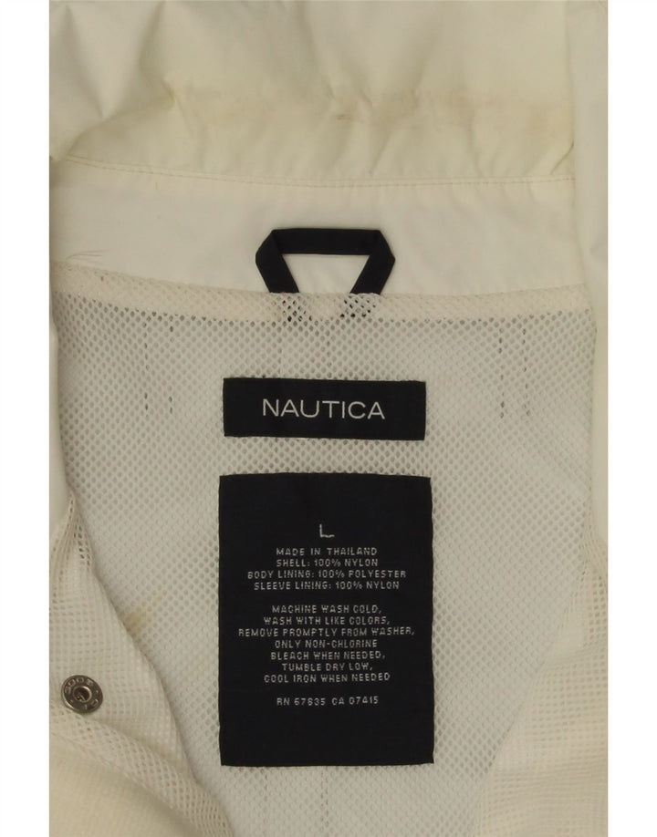 Nautica Veste de pluie pour homme UK 40 Large Blanc Colorblock Nylon