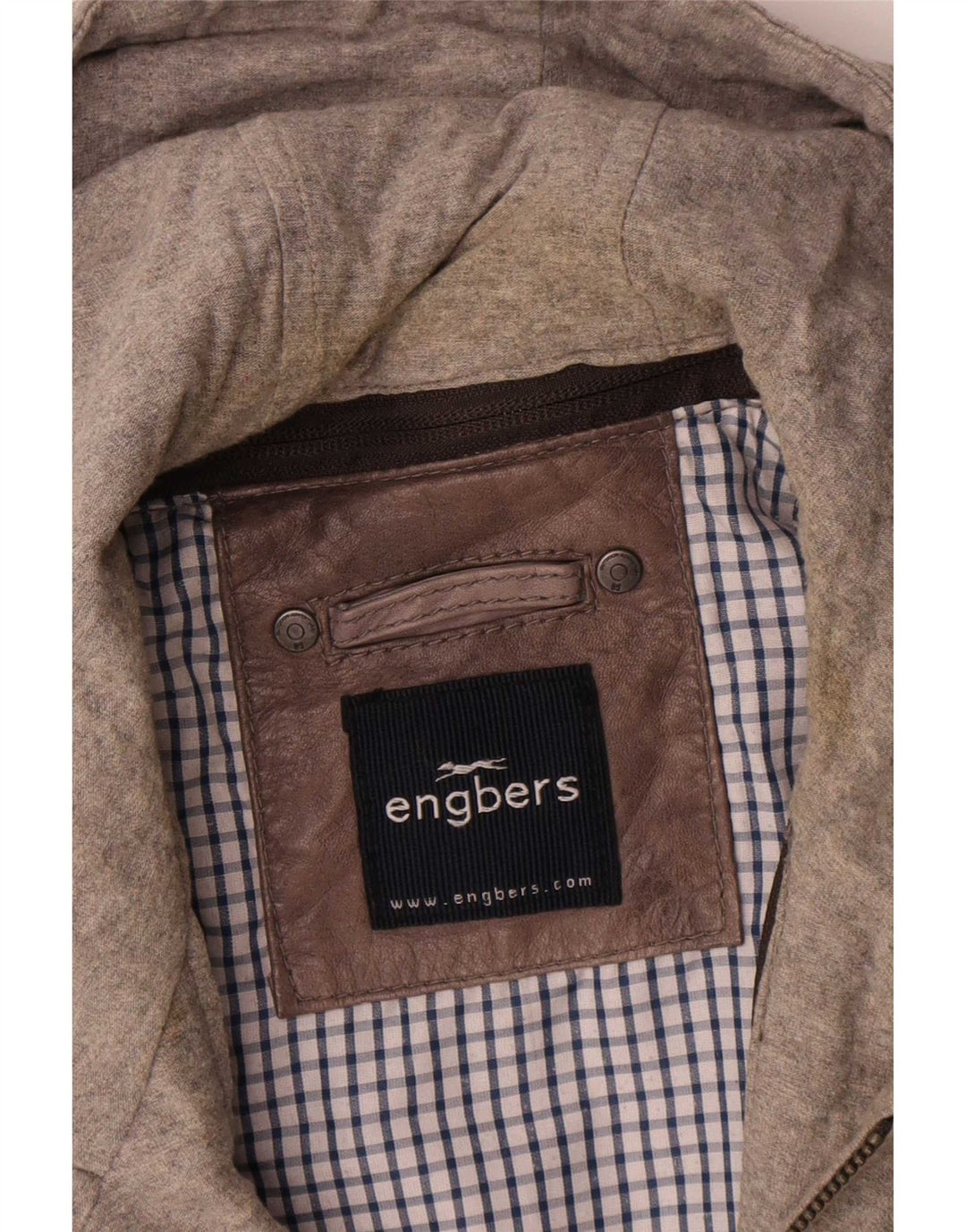 Engbers Veste en cuir à capuche pour homme UK 40 Large Marron