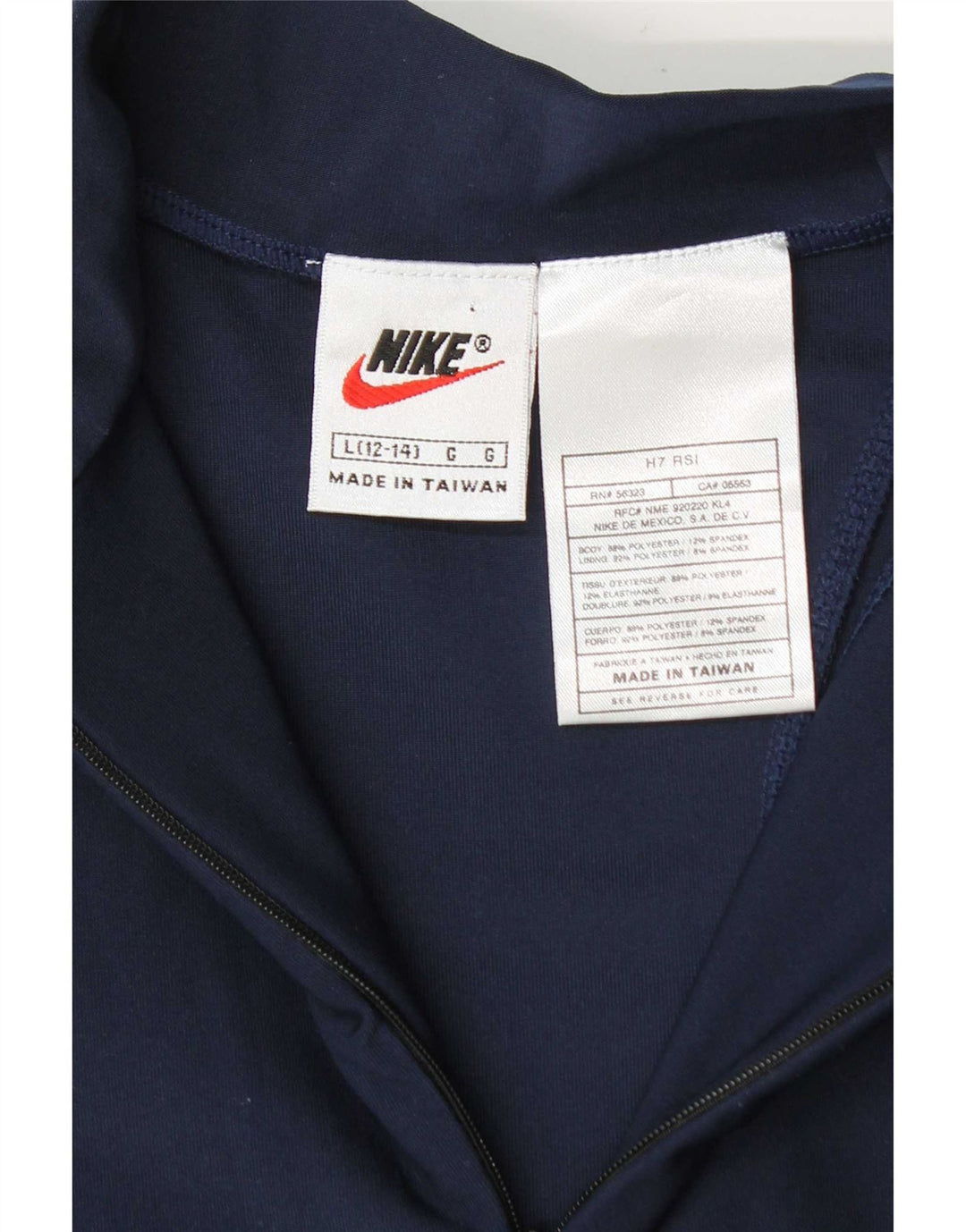 Nike Haut de survêtement à col zippé pour fille 12-13 ans Bleu marine Taille L