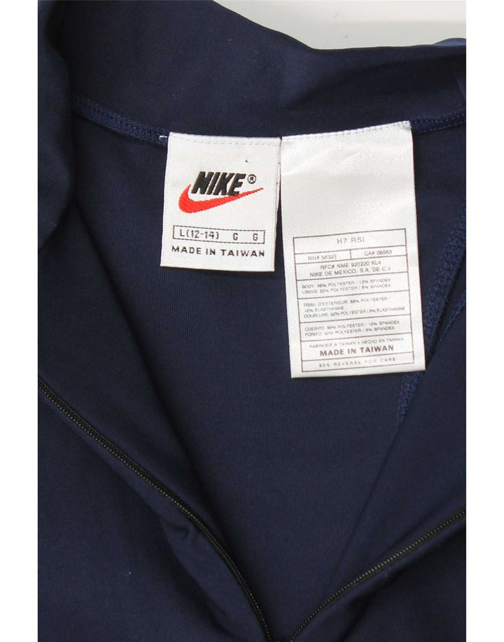 Nike Haut de survêtement à col zippé pour fille 12-13 ans Bleu marine Taille L
