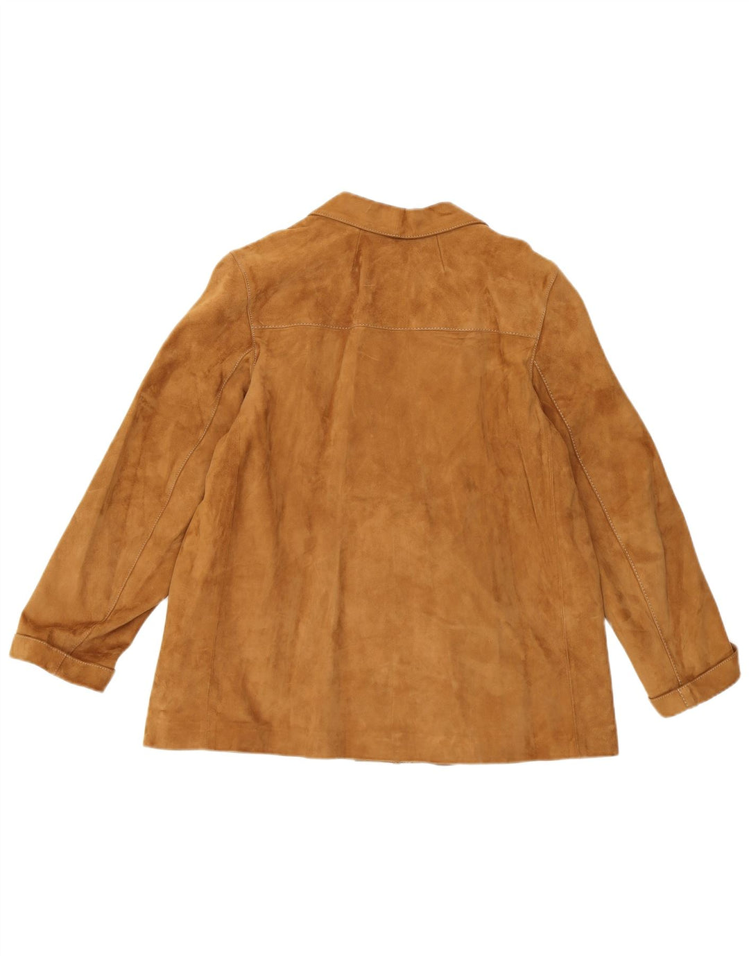 CONFEZIONI DI LUSSO Veste blazer en daim à 2 boutons pour femme UK 14 Large Marron