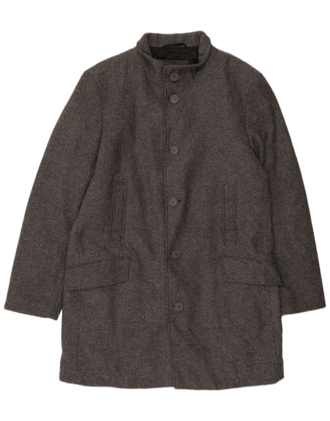 Bruno Banani Manteau pour homme UK 44 2XL Gris à fines rayures en laine