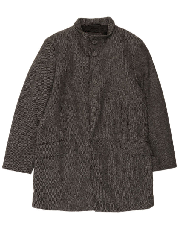 Bruno Banani Manteau pour homme UK 44 2XL Gris à fines rayures en laine