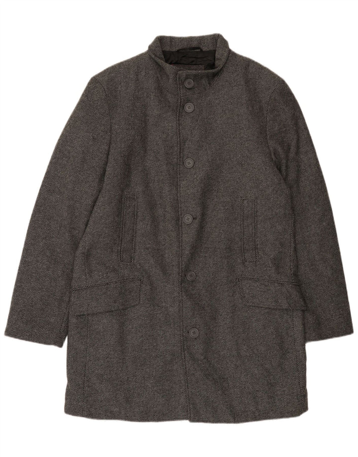Bruno Banani Manteau pour homme UK 44 2XL Gris à fines rayures en laine
