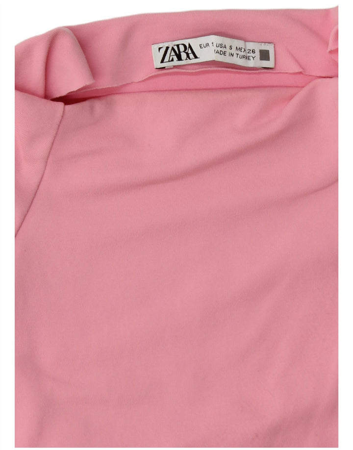 Zara Womens Graphic T-Shirt Top UK 8 Petit Rose