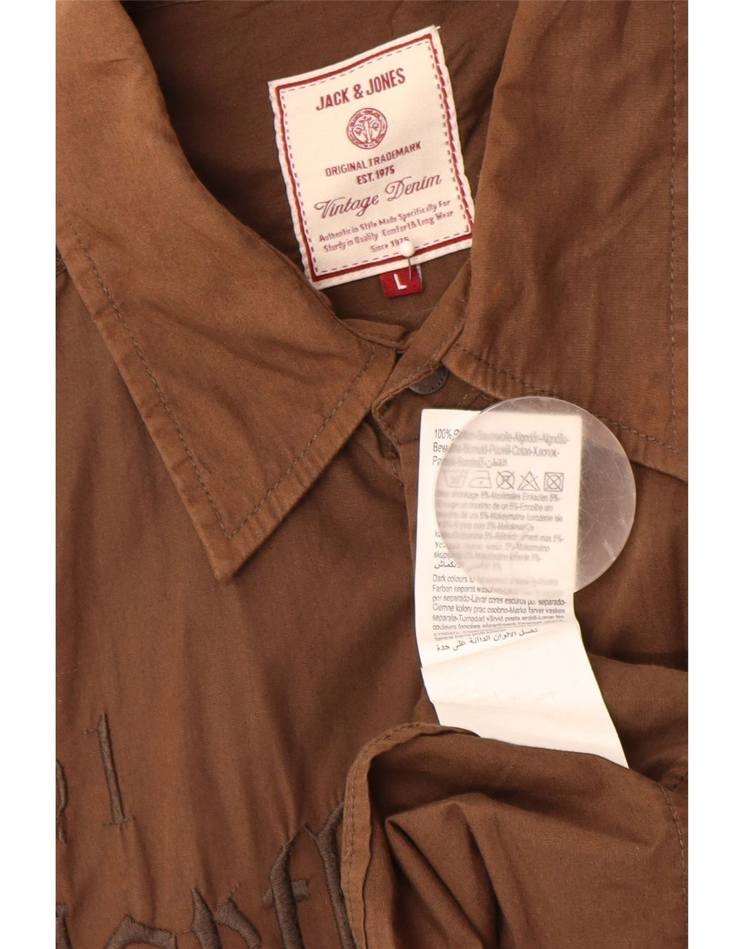 Jack & Jones Chemise Graphique Homme Large Marron Coton