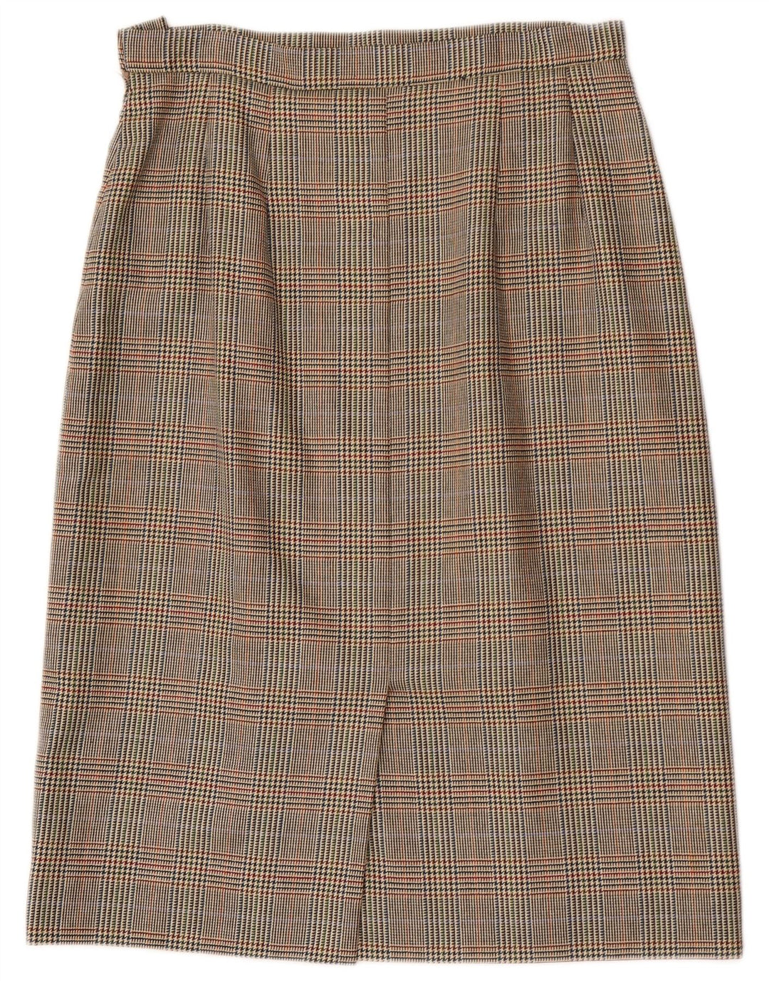 Aquascutum Jupe Droite Femme W32 Grand Pied De Poule Marron