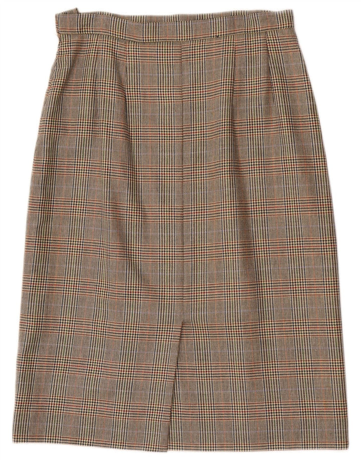 Aquascutum Jupe Droite Femme W32 Grand Pied De Poule Marron