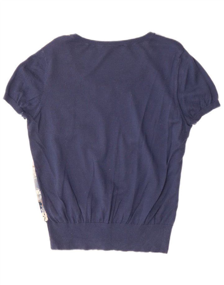 Oasis Chemisier Femme Top UK 16 Large Bleu Marine Floral Polyamide