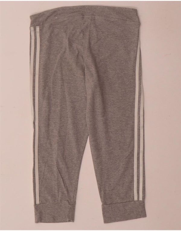 Adidas Femmes Capri Survêtement Pantalon Joggers UK 8/10 Petit Gris
