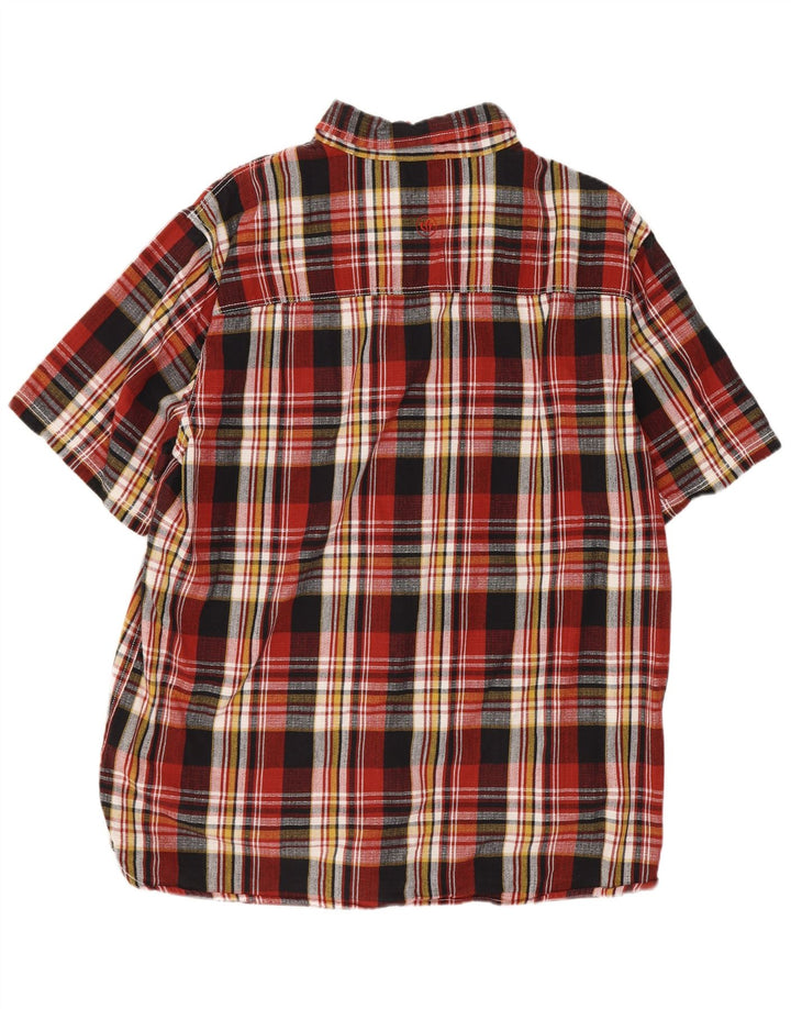 Fat Face Chemise à manches courtes pour homme en coton à carreaux multicolores