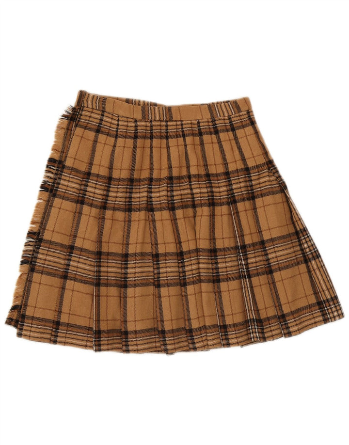 jupe portefeuille femme vintage W26 Petit carreaux bruns