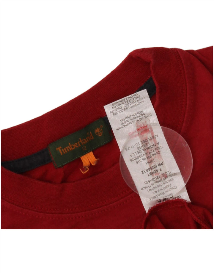 Timberland Haut graphique à manches longues pour garçon 11-12 ans Rouge Coton