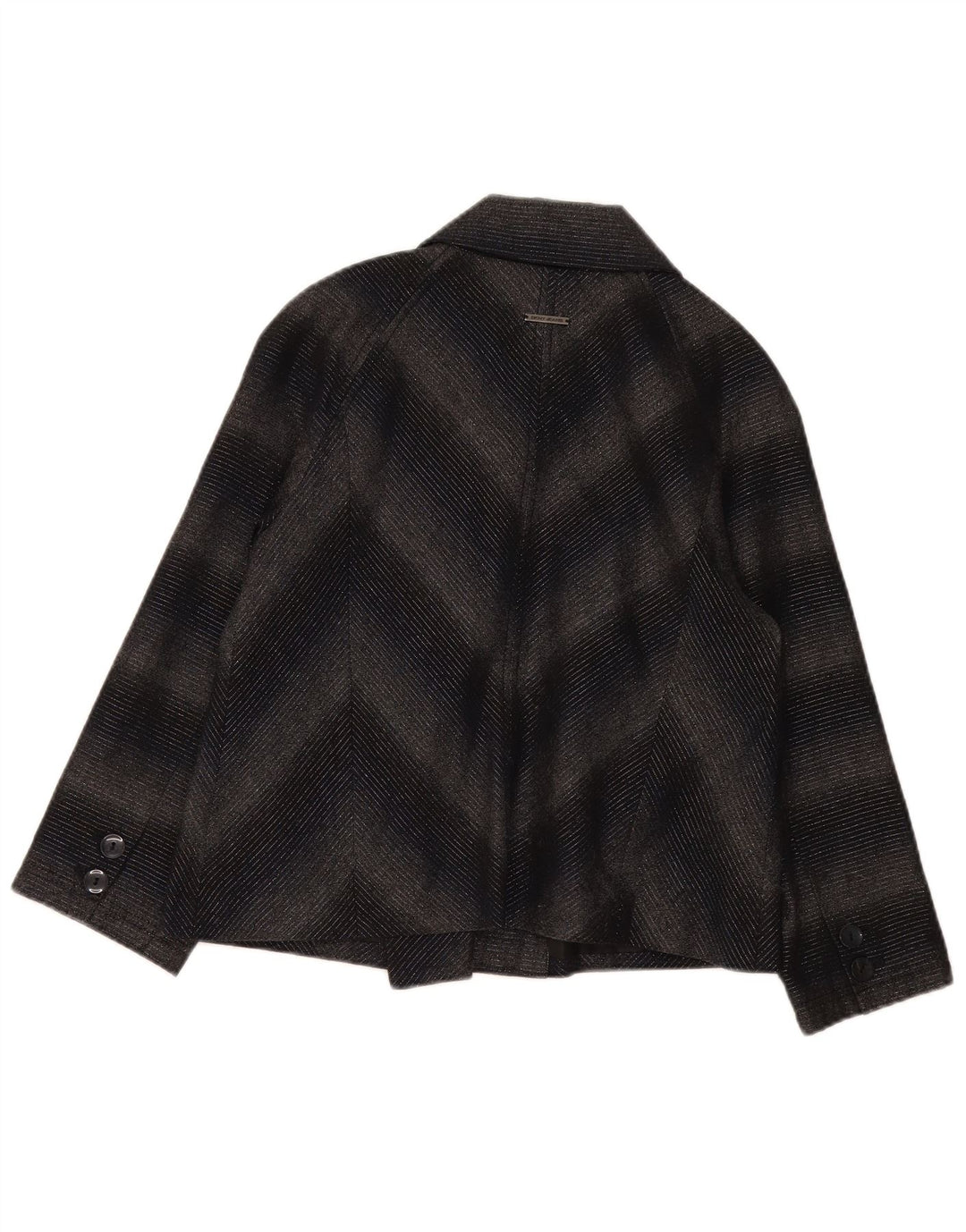 Dkny Veste Blazer Double Boutonnage Femme UK 16 Grand Gris Chevron Acrylique