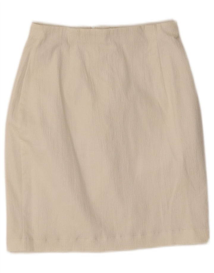 Marks & Spencer Mini jupe crayon pour femme UK 10 Small W25 Blanc Polyester