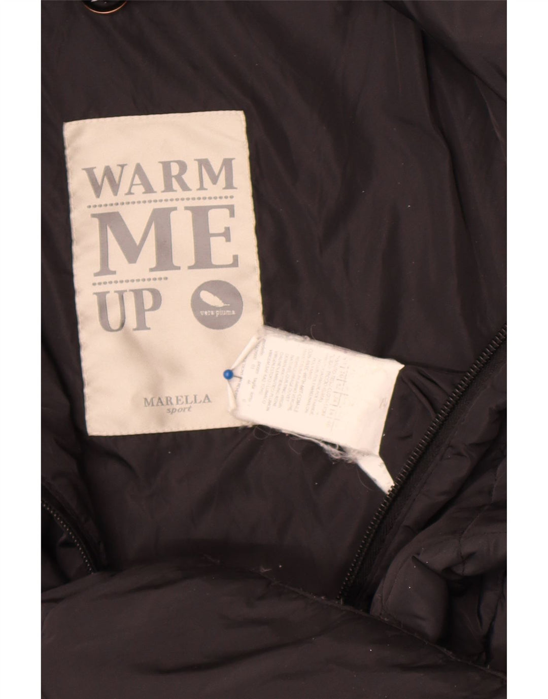 Marella Manteau rembourré sport pour femme UK 14 Large Noir Polyamide