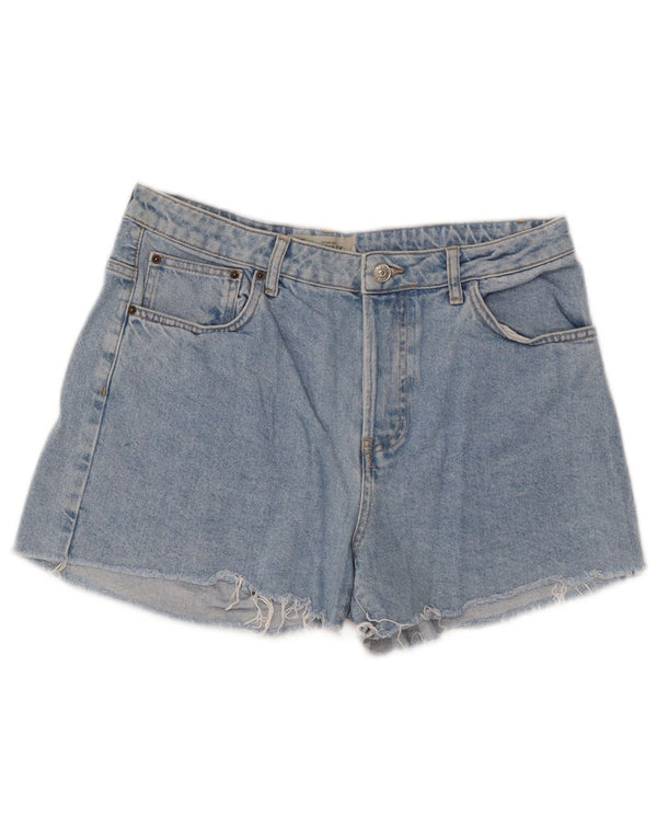 Topshop Short en jean Ashley pour femme UK 14 Large W32 Bleu Coton