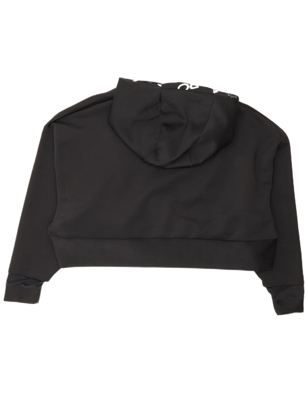 Nike Femme Dri Fit Crop Sweat à capuche UK 14 2XL Noir Polyester Sports