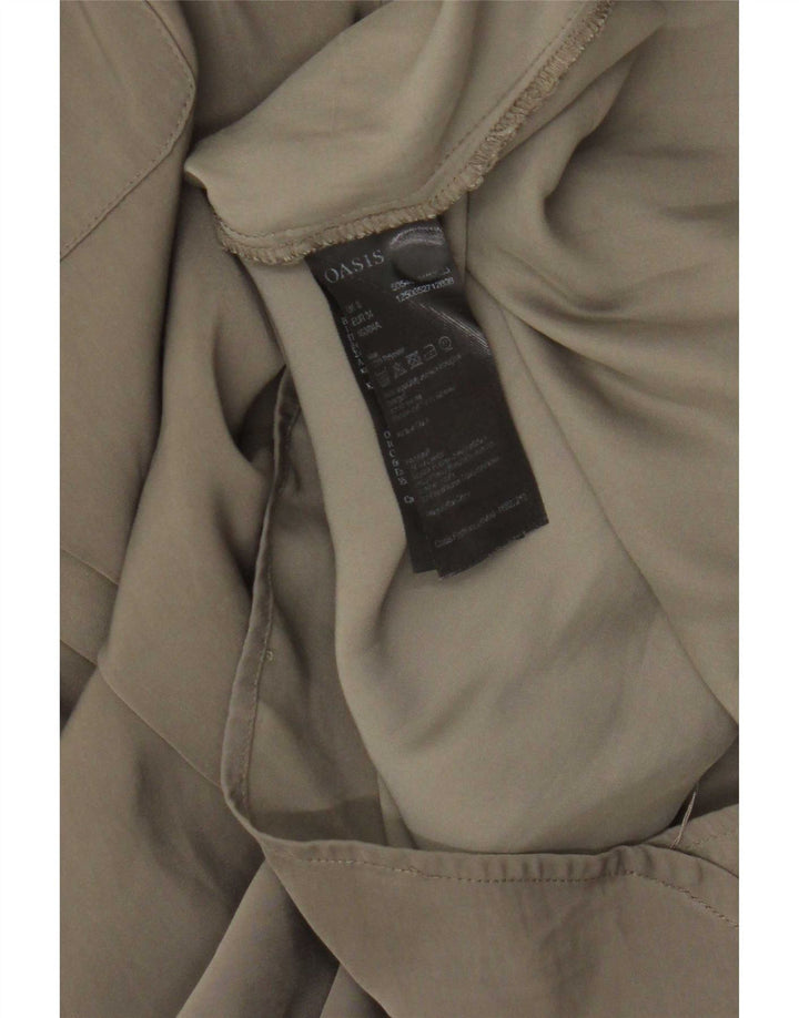 Oasis Robe droite à manches 3/4 pour femme UK 8 Petit Kaki Polyester