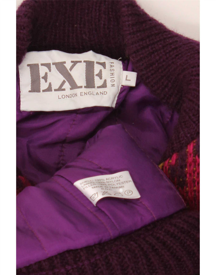 EXE Pull cardigan à motif abstrait pour femme UK 16 Large Multicolore