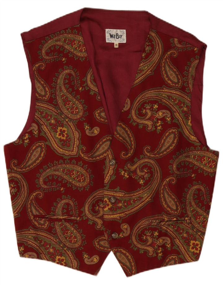 Wit Boy Gilet Homme Bordeaux Moyen Paisley Viscose