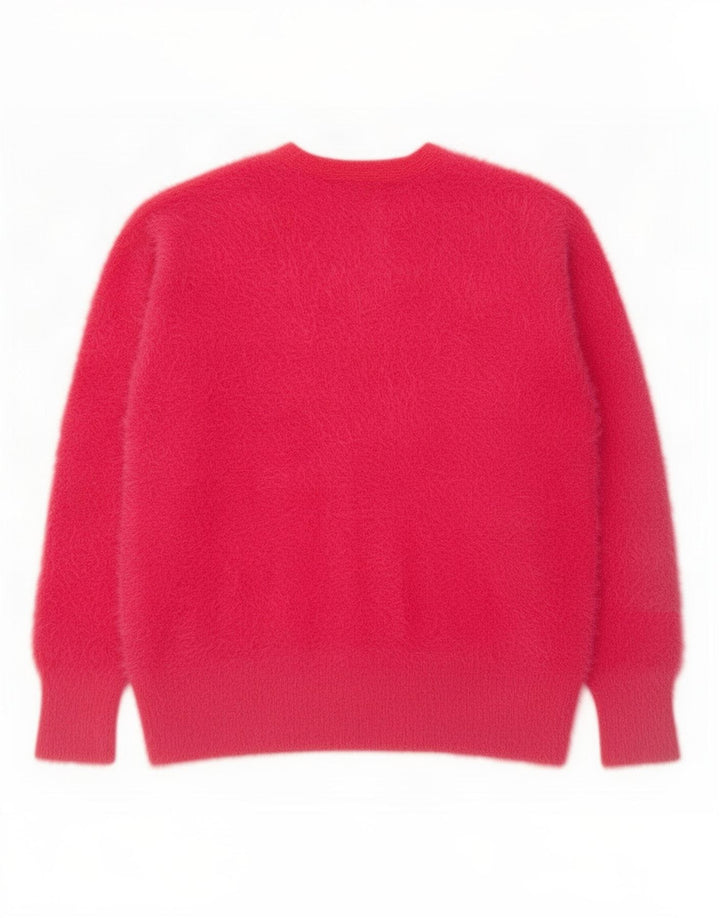 Marks & Spencer Pull col en V pour femme UK 44 Rose moyen Polyamide