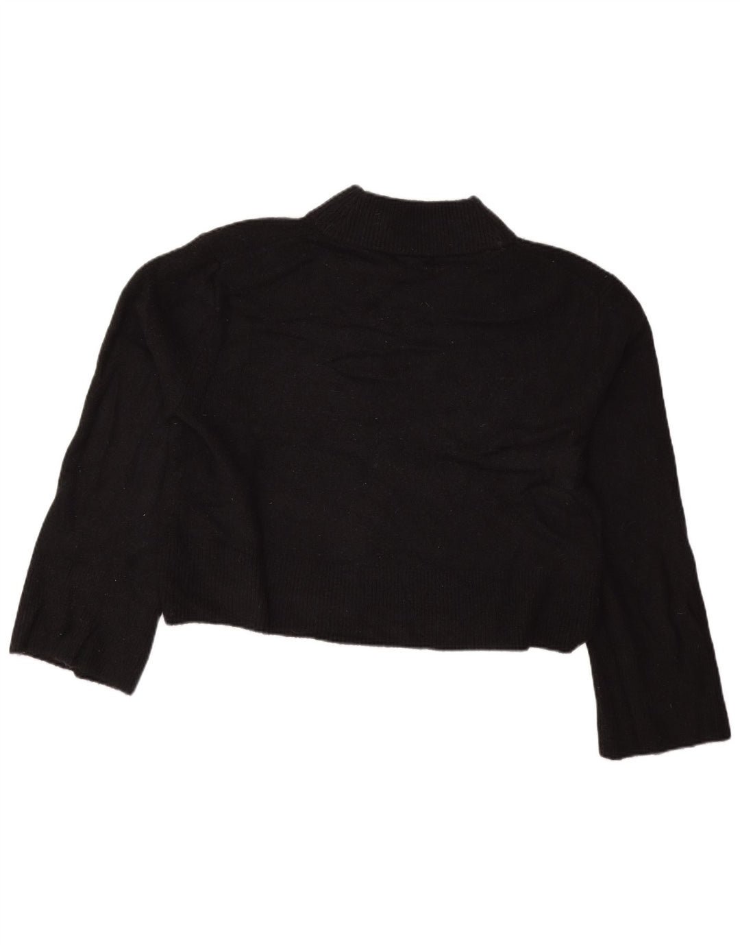 J. CREW Pull court surdimensionné à col roulé pour femme UK 10 Petit Noir