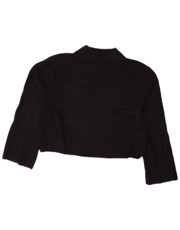 J. CREW Pull court surdimensionné à col roulé pour femme UK 10 Petit Noir