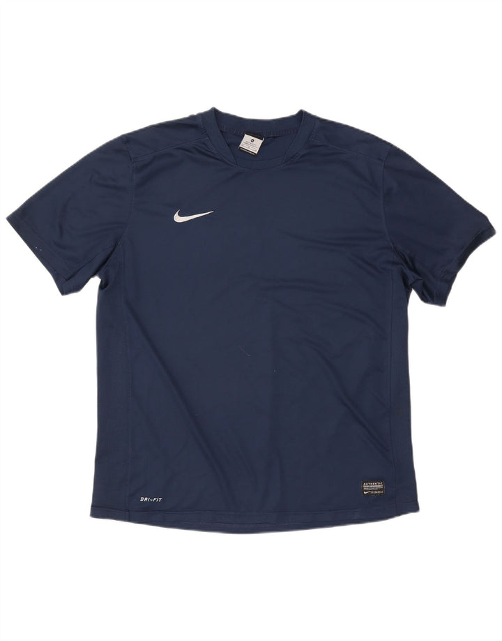 Nike Hommes Dri Fit T-Shirt Haut XL Bleu Marine Polyester
