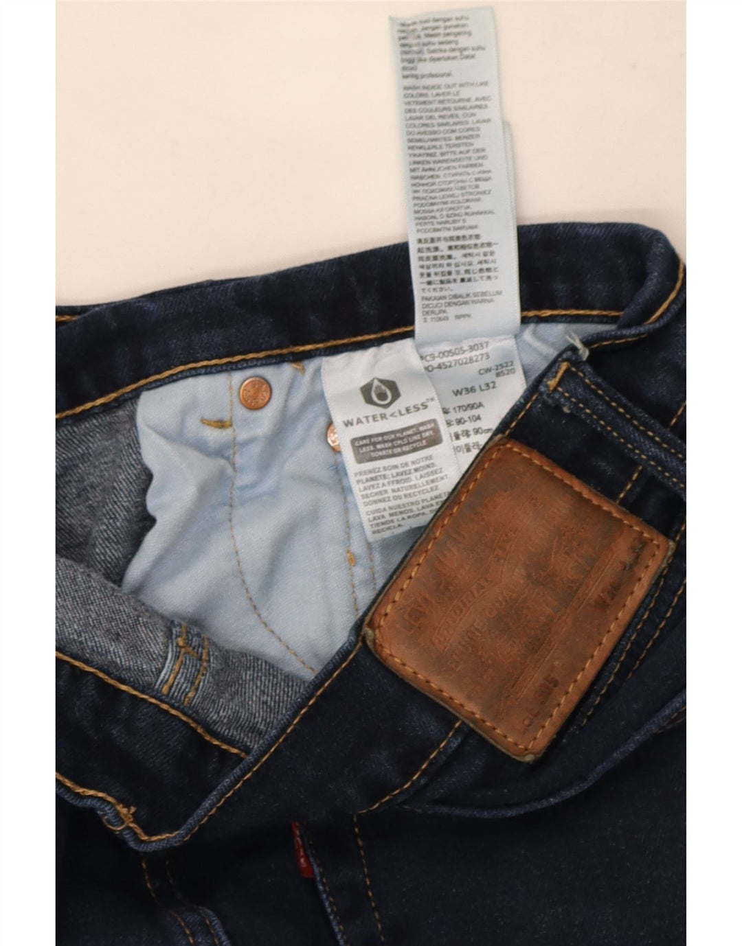 Levi's Jean Droit 505 Homme Bleu Marine W36 L32 Coton