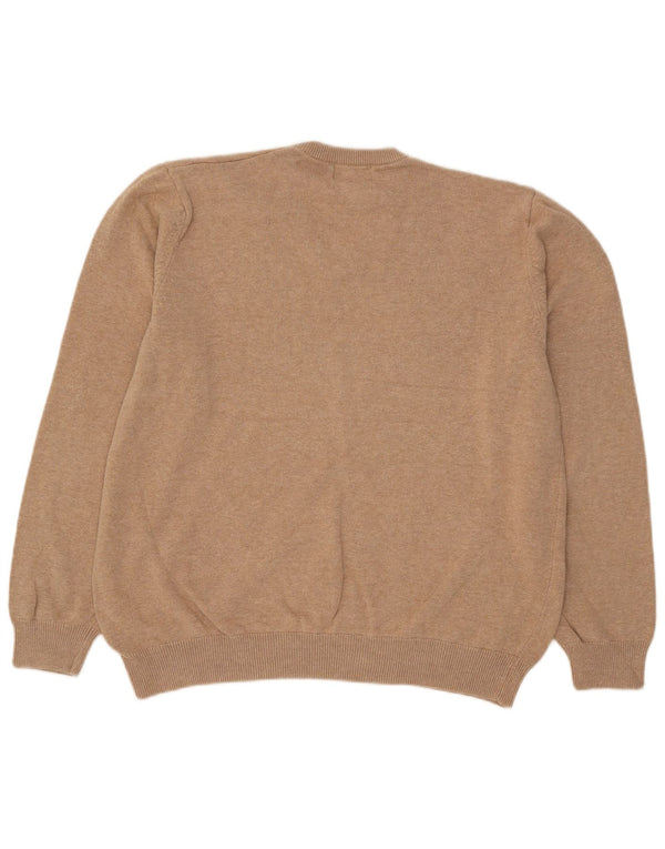 Marks & Spencer Pull col en V pour femme UK 16 Grand coton beige