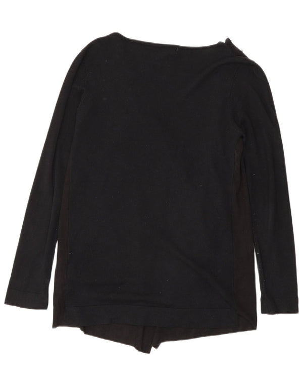 Zara Pull Cardigan Ouvert pour Homme UK 10 Petite Viscose Noire