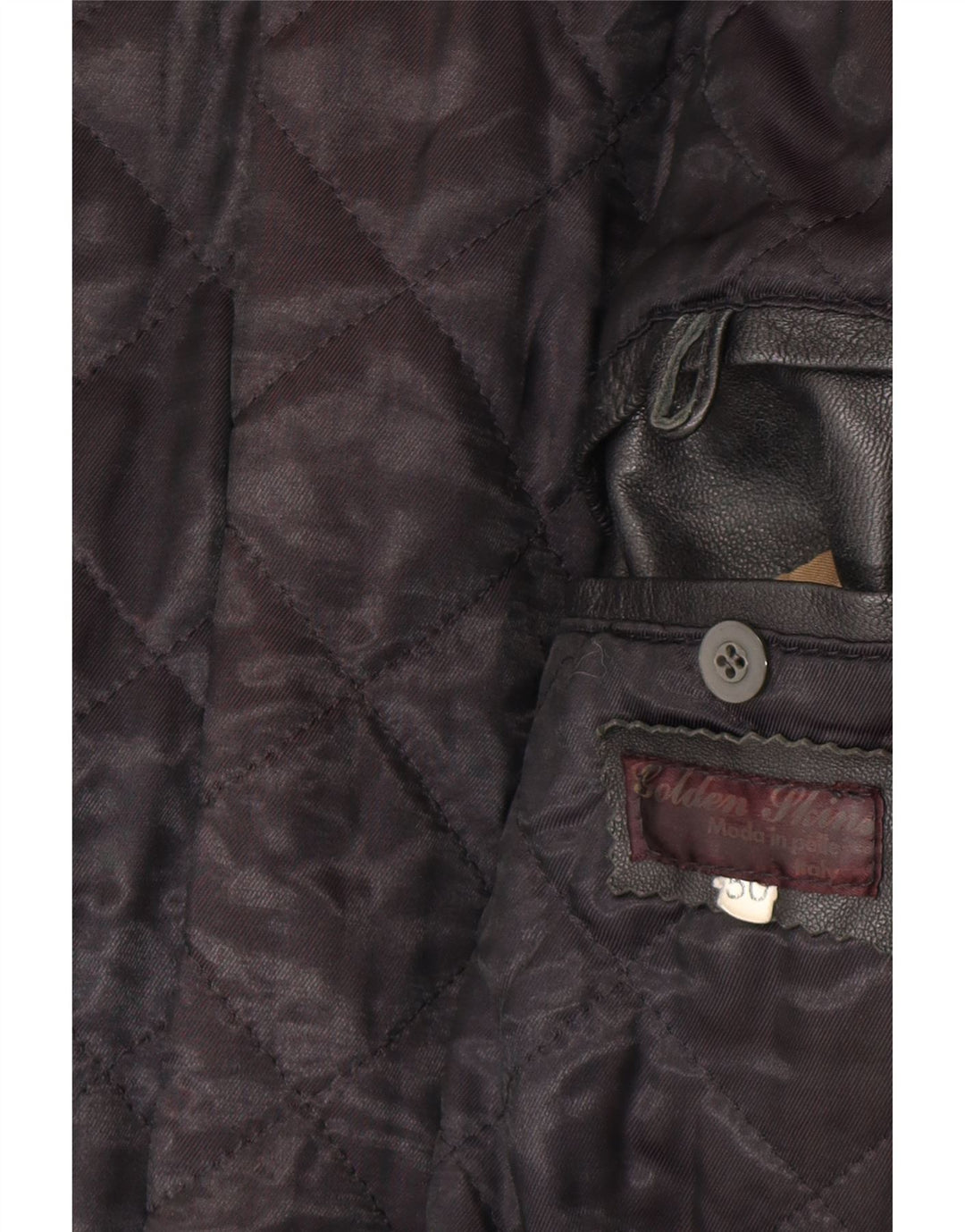 veste en cuir homme vintage IT 50 Grand Noir