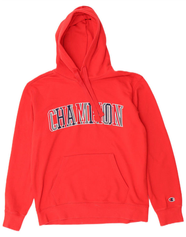 Champion Pull à Capuche Graphique Homme Rouge Moyen Coton
