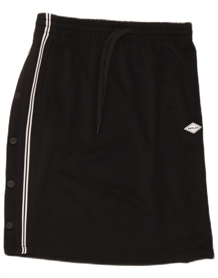 Replay Jupe Graphique Femme Small W27 Noir Polyester Sports