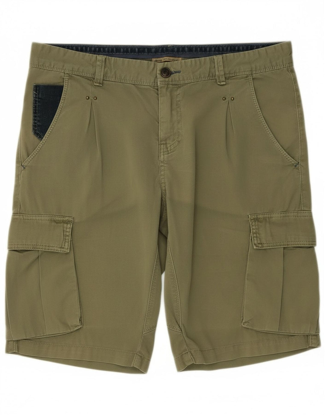 Yes Zee Short Cargo W33 Homme Kaki Moyen Coton