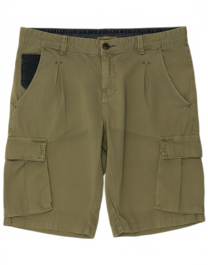 Yes Zee Short Cargo W33 Homme Kaki Moyen Coton