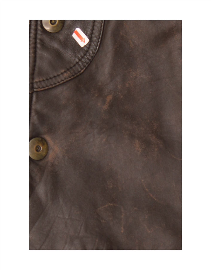 MARCOS Manteau en Cuir Homme IT 50 Grand Cuir Marron