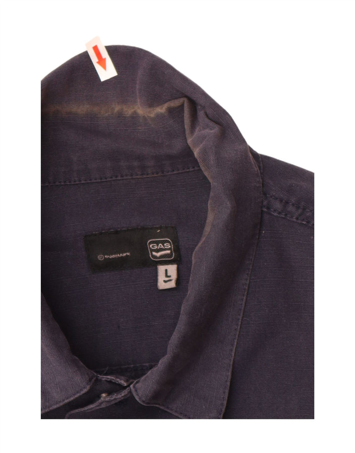 Gas Mens Bomber Jacket UK 40 Large Bleu Marine Coton
