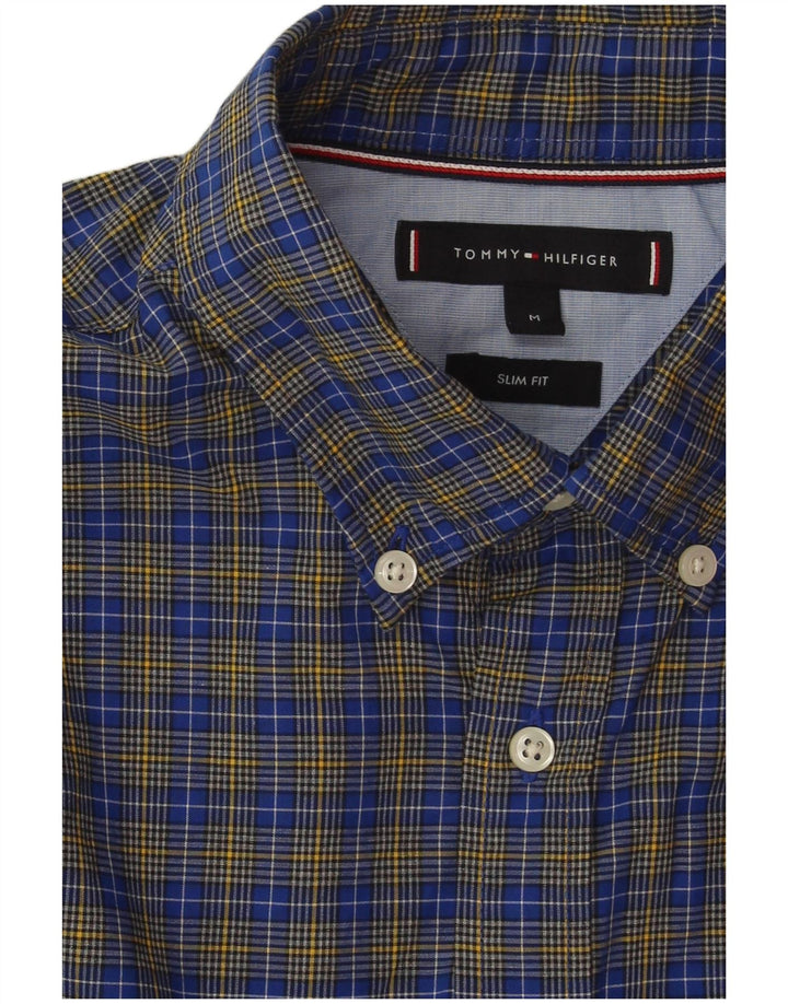Tommy Hilfiger Chemise Slim Fit Homme Bleu Moyen à Carreaux Coton
