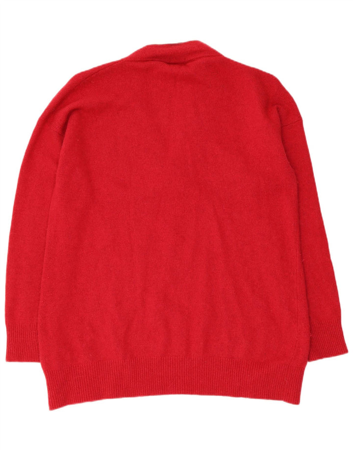 Gant Pull col en V pour femme UK 46 Large Rouge Polyamide