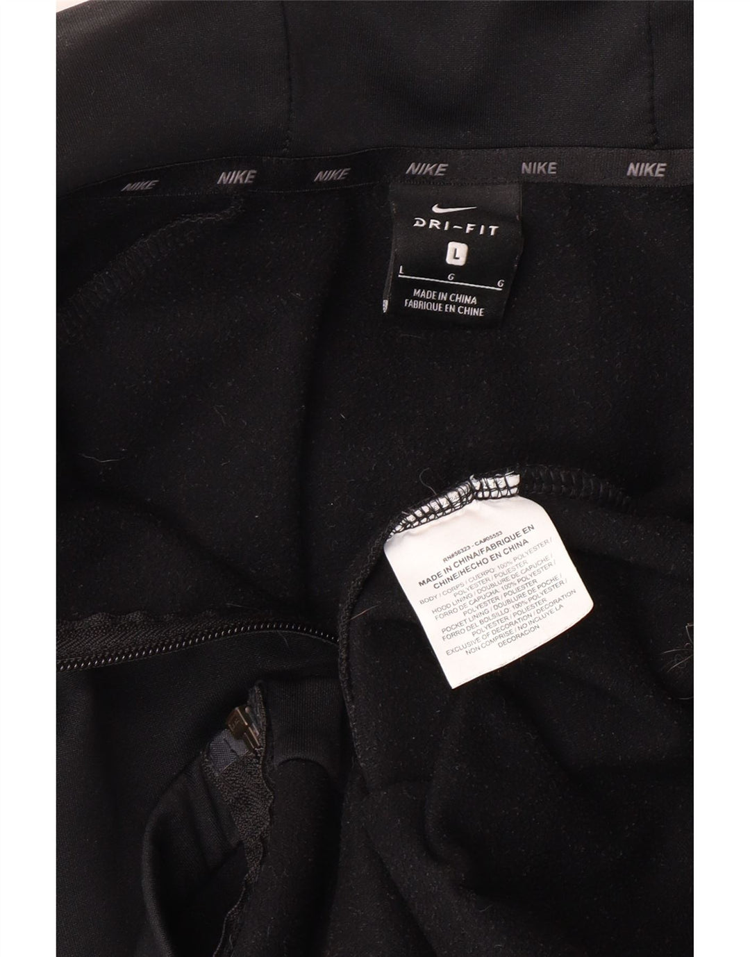 NIKE Pull à capuche zippé Dri Fit pour homme en polyester noir moyen