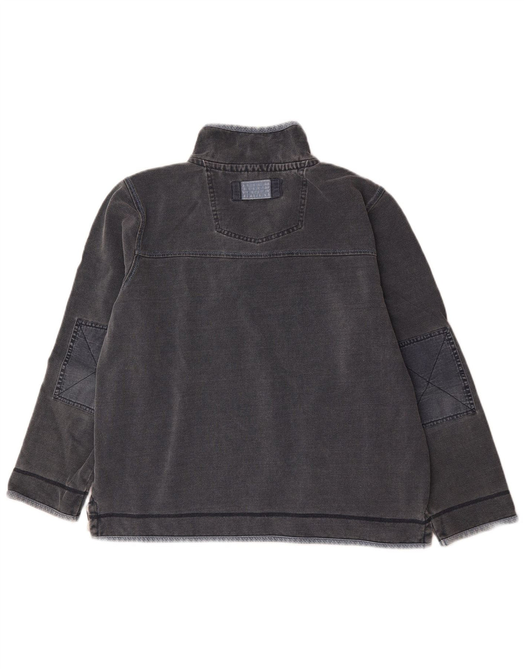 Fat Face Sweat-shirt à col zippé pour homme en coton gris Taille L