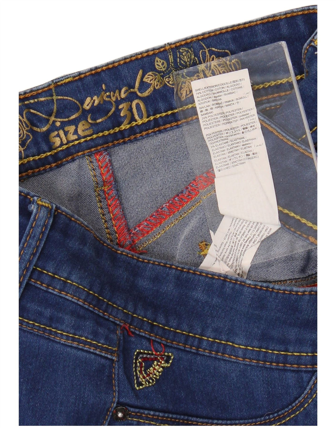 DESIGUAL Femme Jean Skinny W30 L29 Bleu Coton