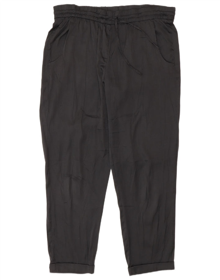 Benetton Pantalon décontracté Regular Femme Moyen W30 L27 Noir Polyester